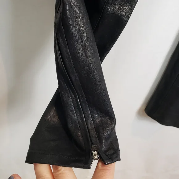 J Brand lambskin skinny pants with ankle zip - Picture 9 of 11